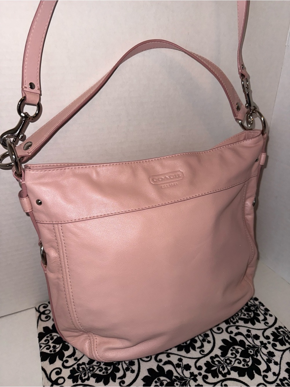 Coach Zoe Blush Pink Leather Crossbody Bag/Hobo - Picture 2 of 8
